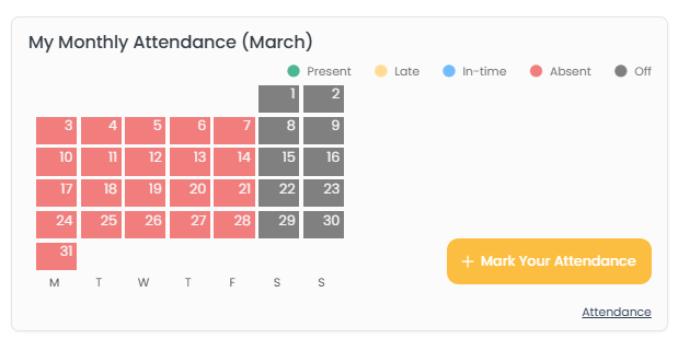 Employee monthly attendance