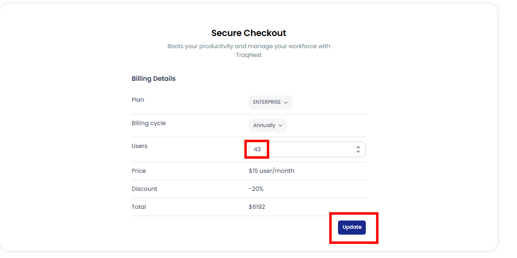 Plan checkout