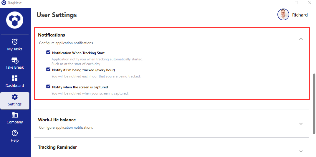 Desktop app notifications