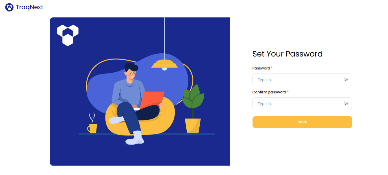 Create password screen