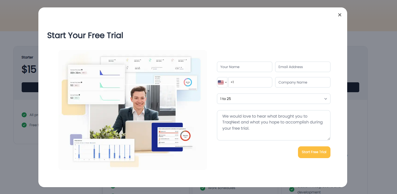 Start free trial form
