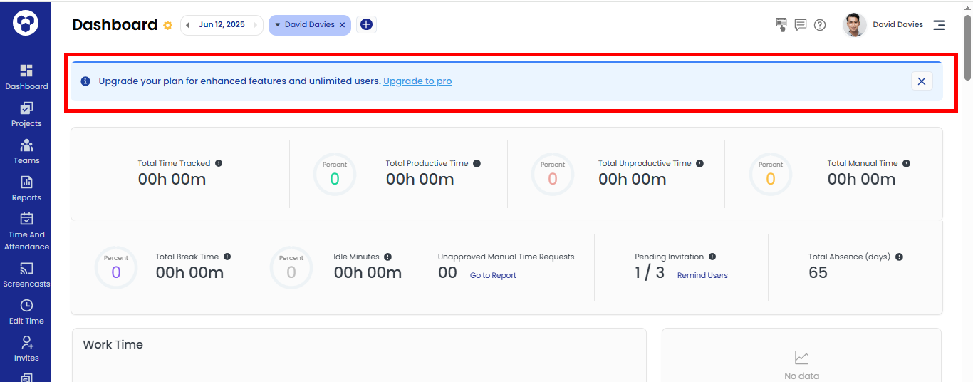 Trial expired upgrade reminder