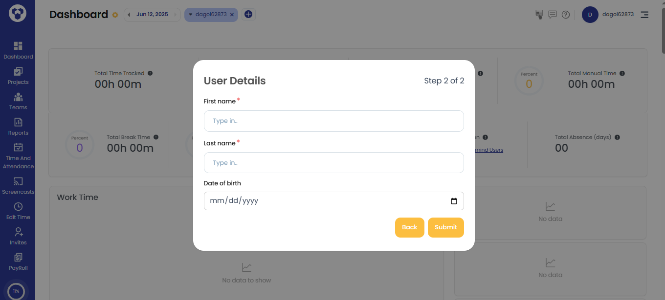 User details