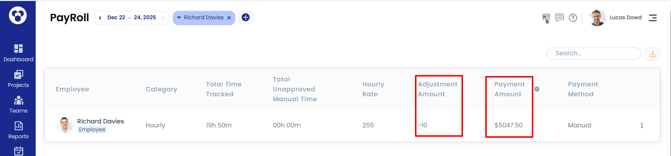 Detect adjustment amount