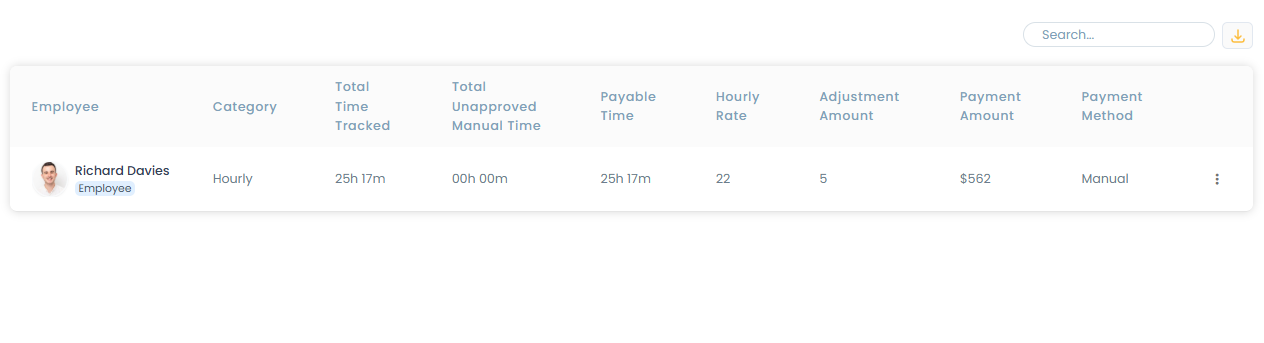 Payroll payment amount