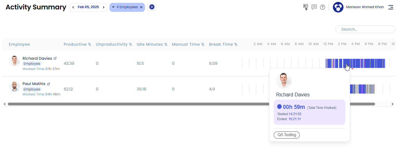 Task detail popover