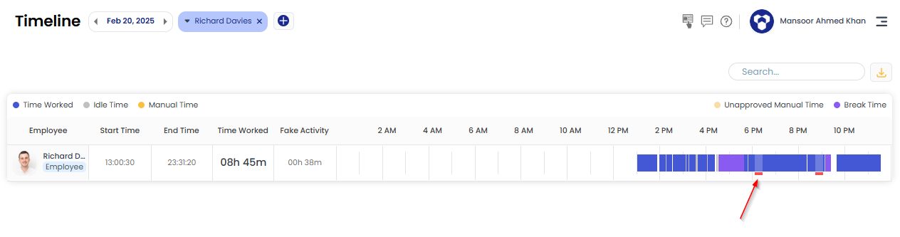 Fake time bar