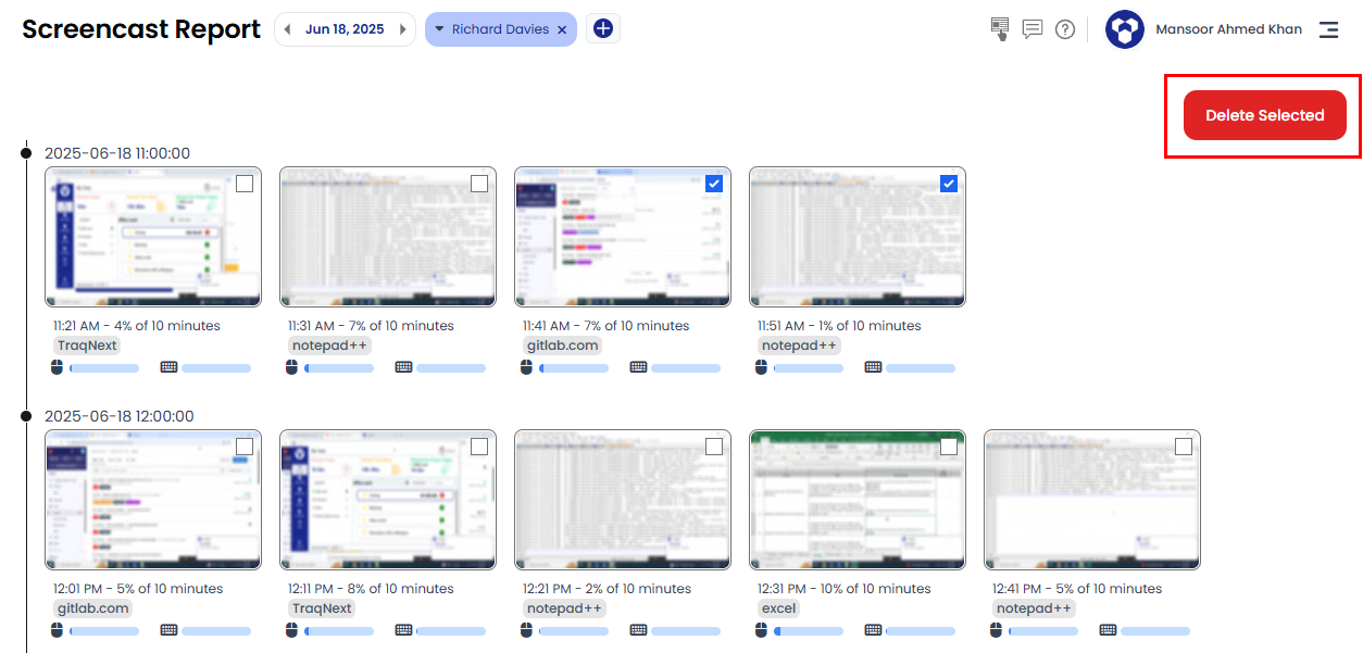 Delete screencast