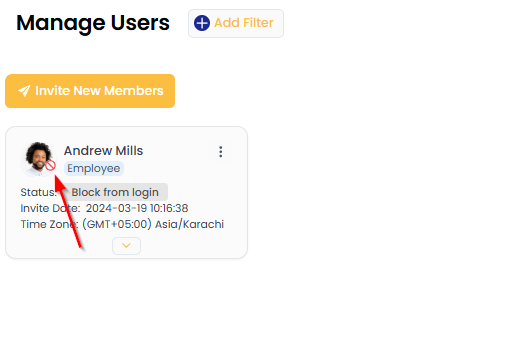 Blocked user indicator